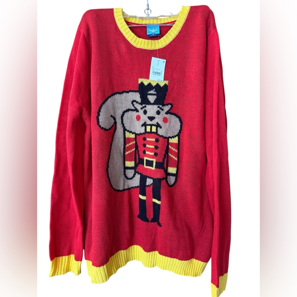 Norther Pole Squirrel Nutcracker Christmas Long Sleeve Crewneck Sweater Sz XL - Picture 2 of 10